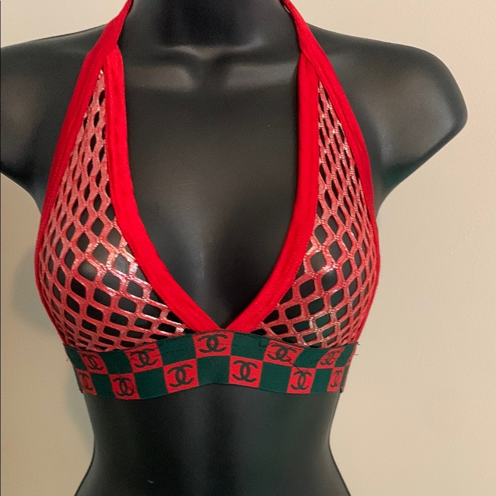 DC Red Mesh Bikini Set - Picture 3 of 8